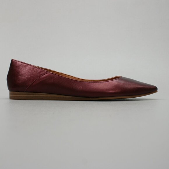 Lucky Brand Ladies 8.5 LK-Bethysa Metallic Red Leather Pointed-toe Ballet Flats - Picture 5 of 10